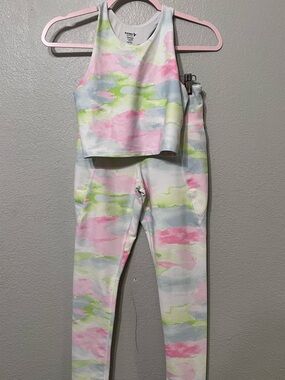 Old Navy Pastel Tie-Dye Leggings Set in Pink, Green & Blue